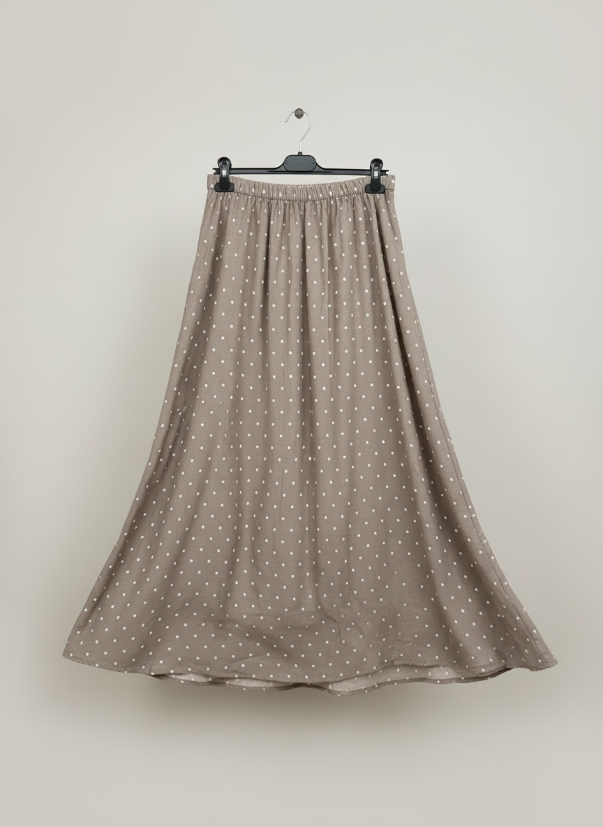 La jupe petit pois taupe