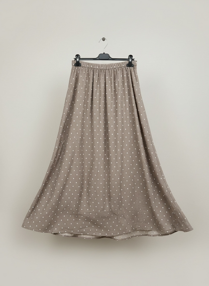 La jupe petit pois taupe