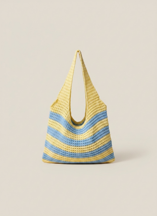 Le sac crochet bleu et jaune