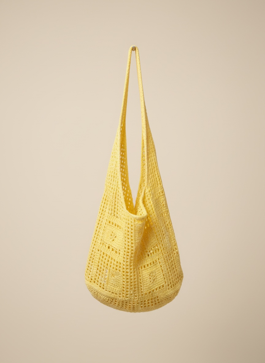 Le sac crochet jaune