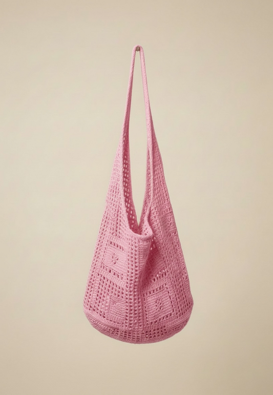 Le sac crochet rose