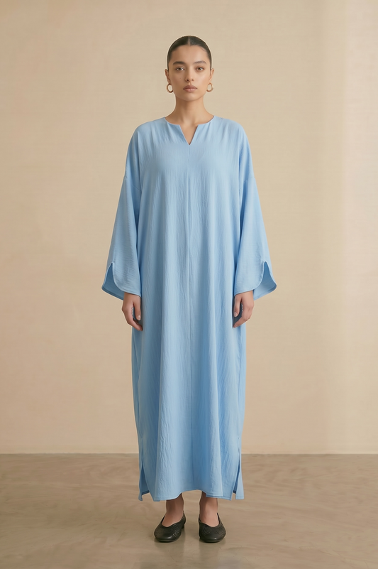 La robe epure bleu ciel