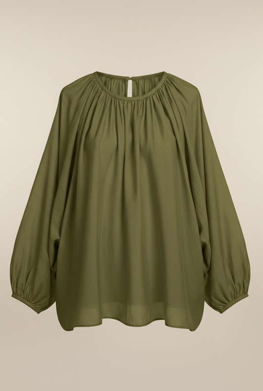 La blouse tencel olive