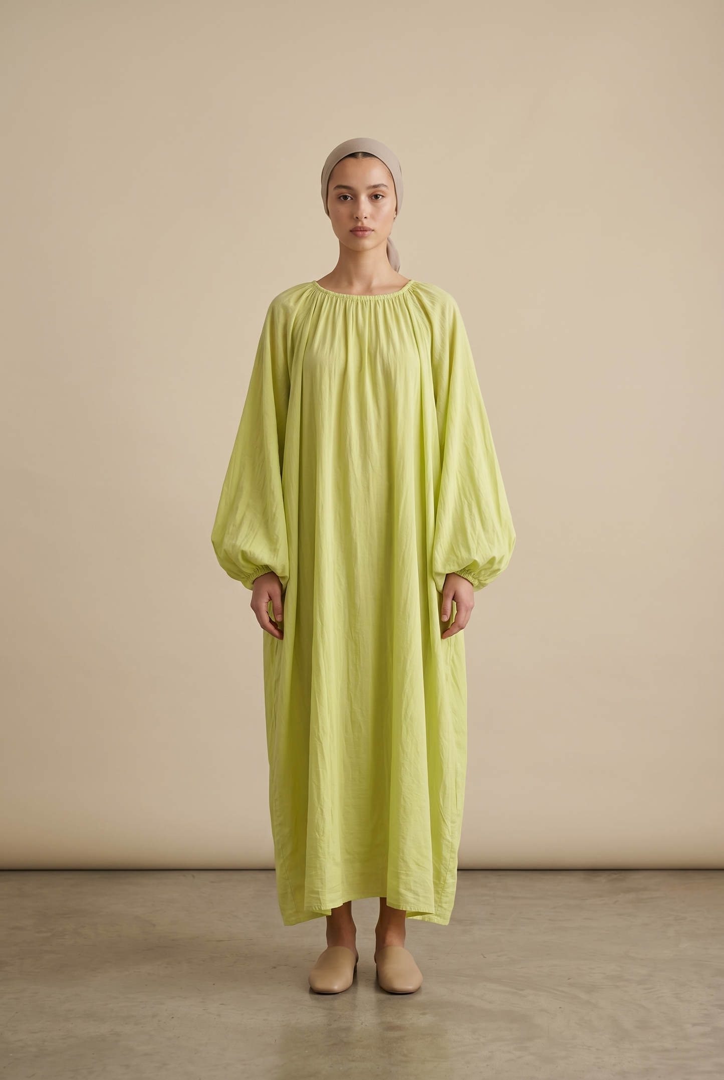 La robe bouffante verte