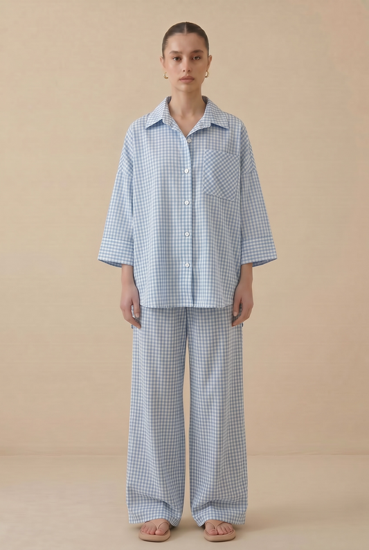 L'ensemble vichy bleu ciel