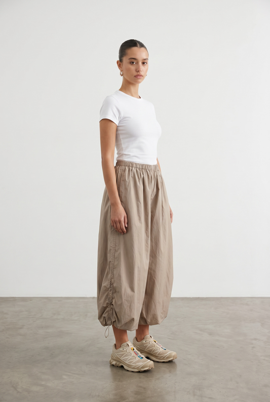 Le bermuda ballon beige