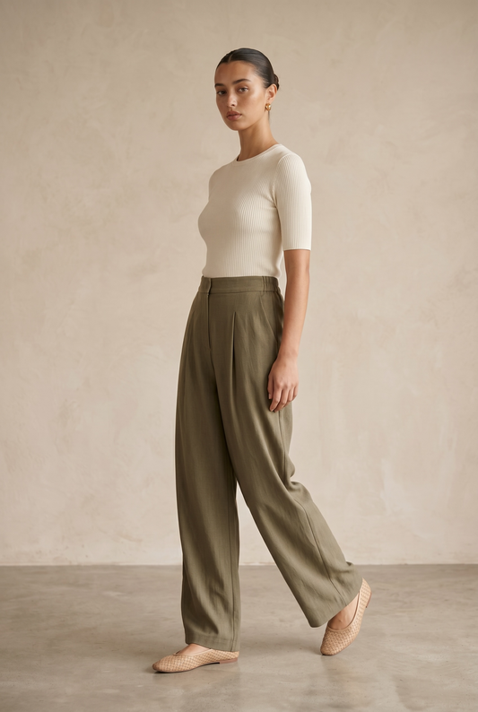 Le pantalon en lin moka