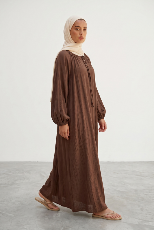 La robe bouton chocolat