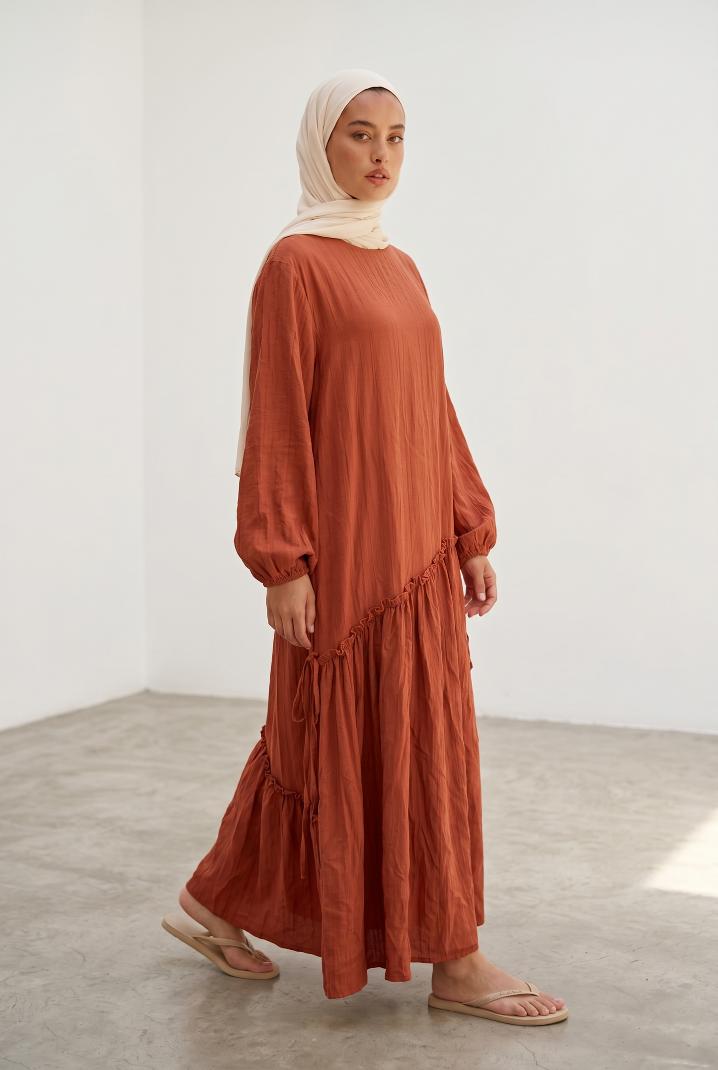 La robe fluide terracotta