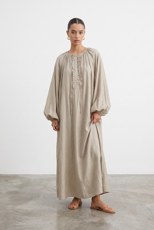 La robe tencel taupe