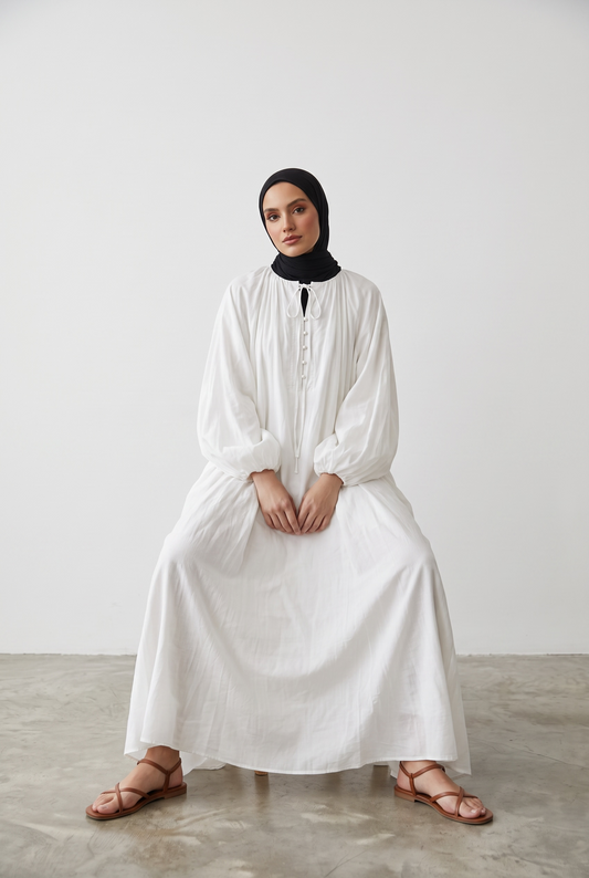 La robe tencel blanche
