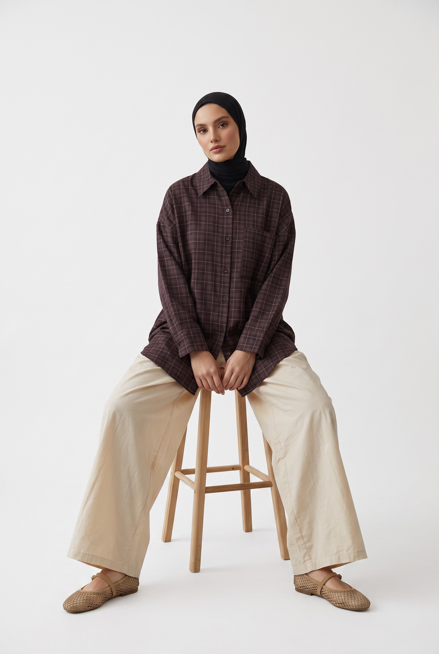 Le pantalon parachute beige