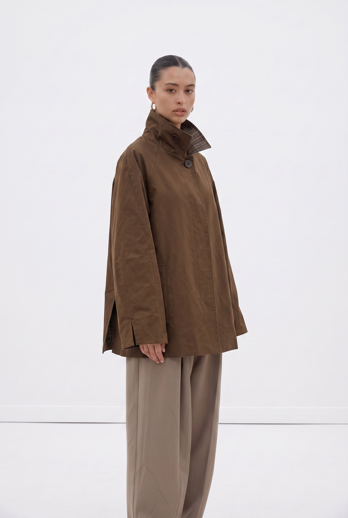 Le trench reversible chocolat