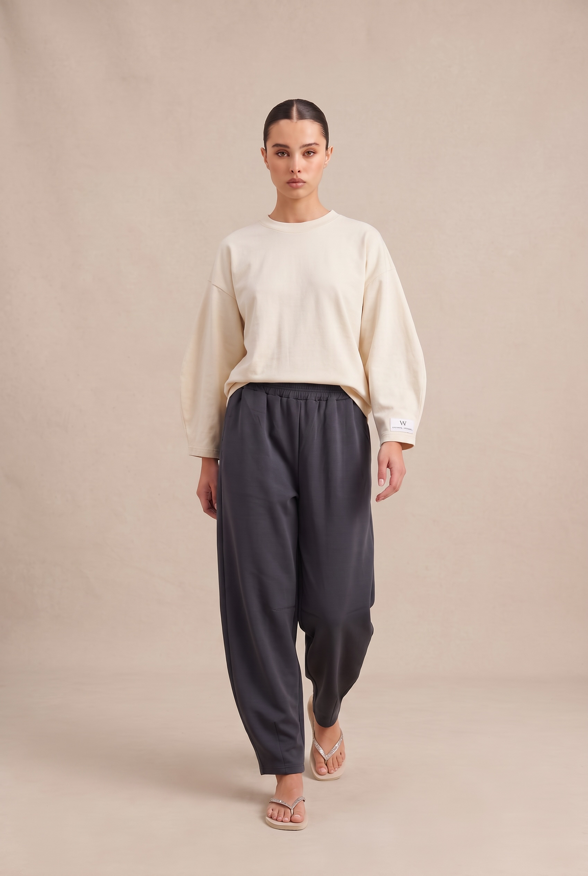 Le jogging barrel gris antracite
