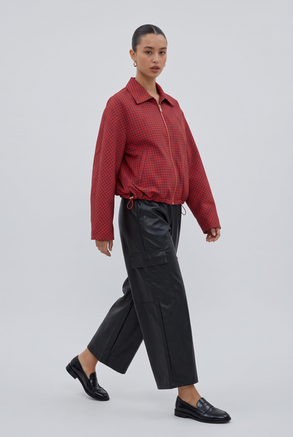 Le blouson tartan rouge