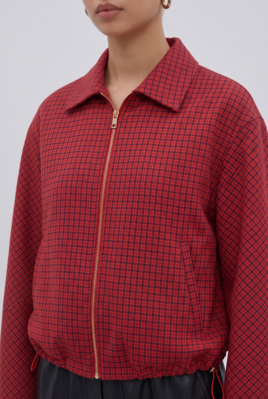 Le blouson tartan rouge
