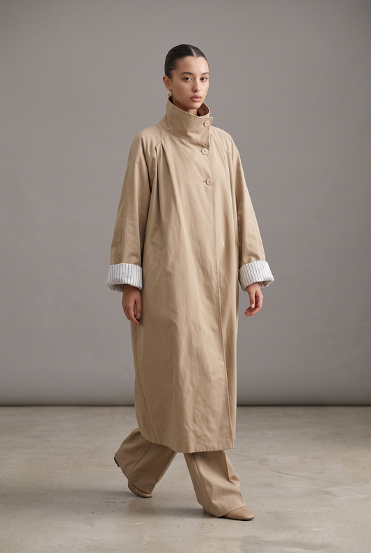 Le trench atelier beige