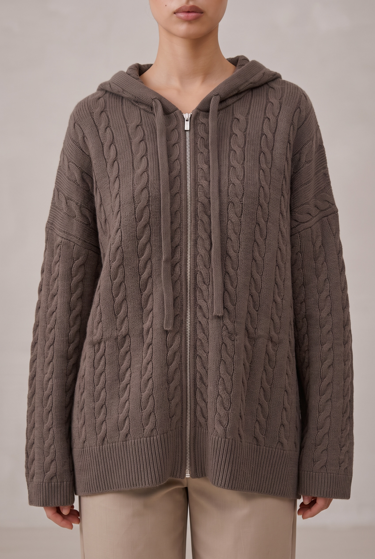 Le gilet zip chocolat