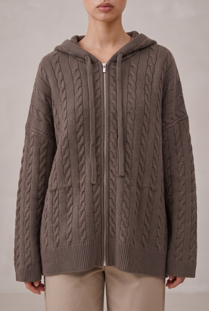 Le gilet zip chocolat