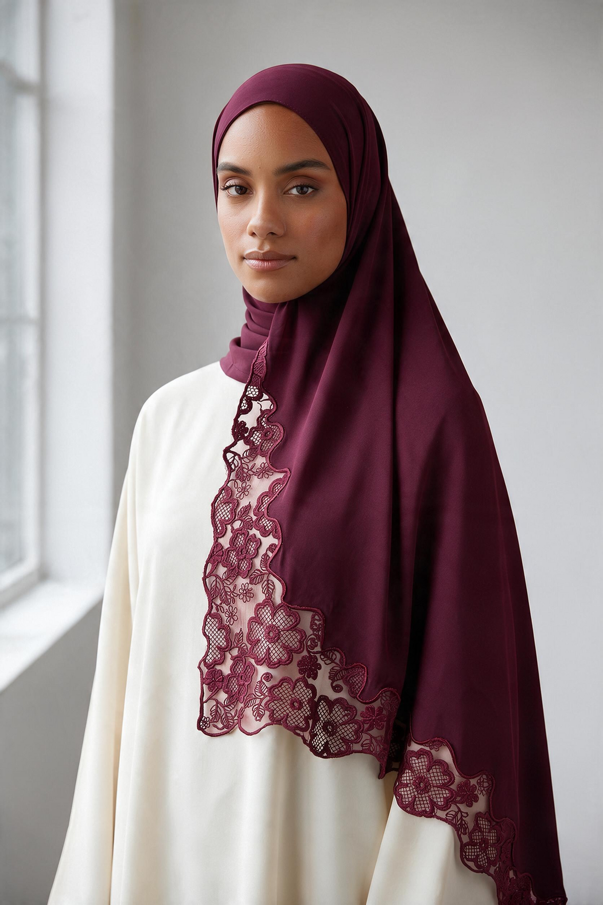Le jersey dentelle burgundy