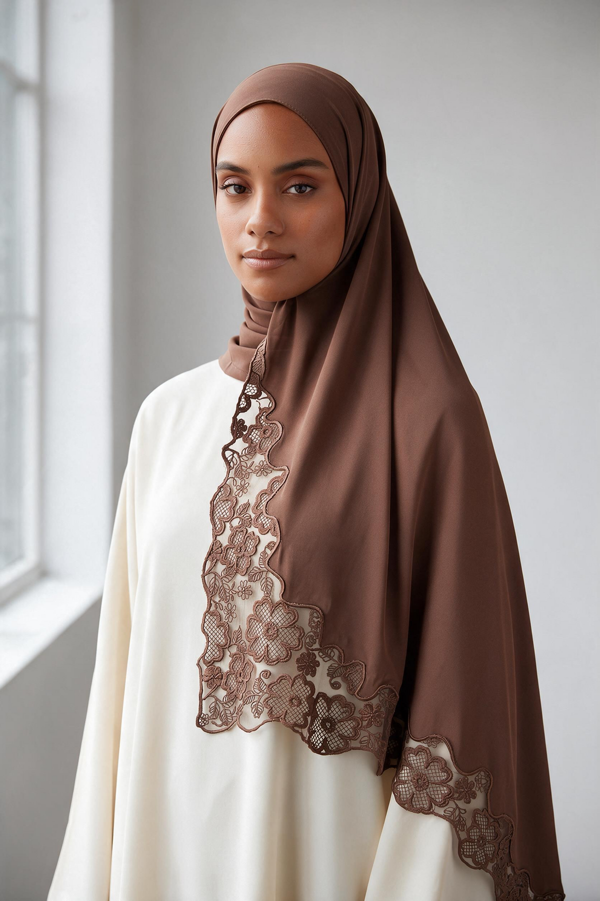 Le jersey dentelle moka