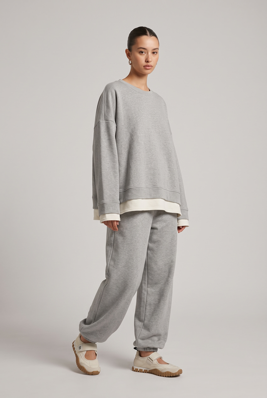 Le pull layering gris