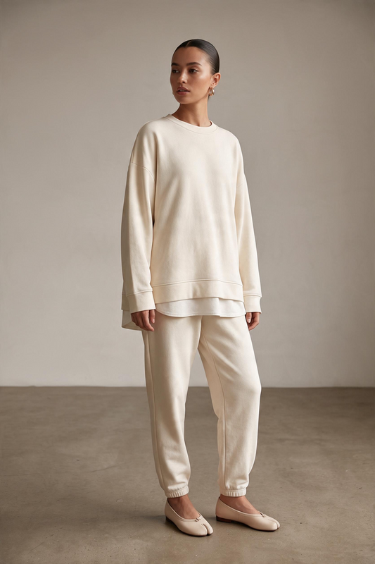 Le pull layering beige