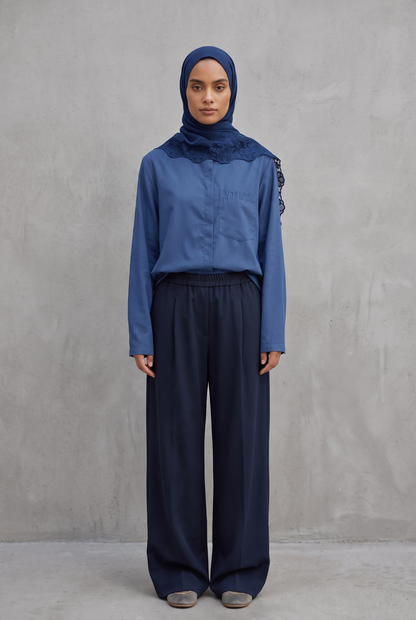 La chemise atelier bleu jean